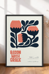 HOMEPACK Ahşap Çerçeveli Tablo Çerçeveli Poster Sanatsal Modern Duvar Dekoru FLOWER-114