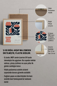 HOMEPACK Ahşap Çerçeveli Tablo Çerçeveli Poster Sanatsal Modern Duvar Dekoru FLOWER-114