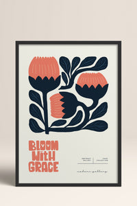 HOMEPACK Ahşap Çerçeveli Tablo Çerçeveli Poster Sanatsal Modern Duvar Dekoru FLOWER-114