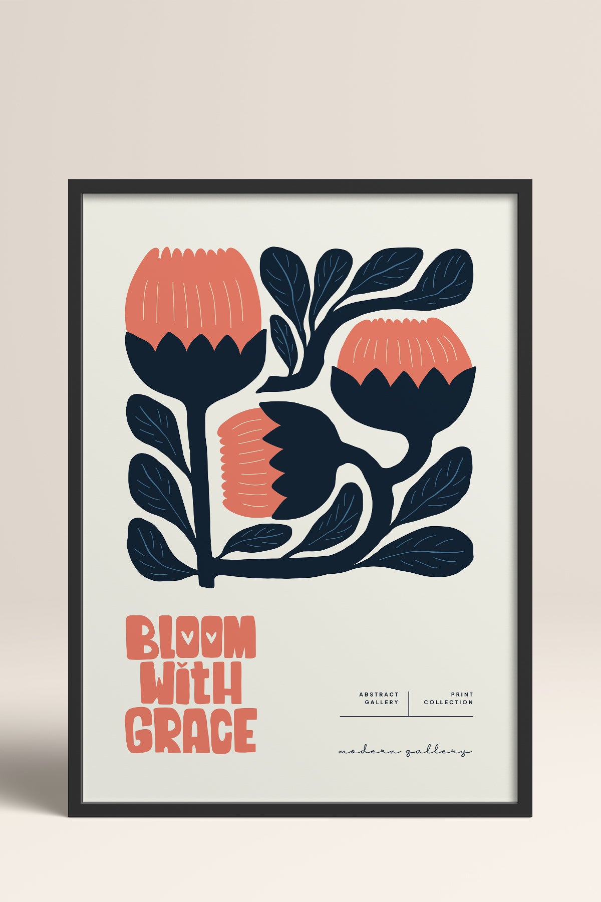 HOMEPACK Ahşap Çerçeveli Tablo Çerçeveli Poster Sanatsal Modern Duvar Dekoru FLOWER-114