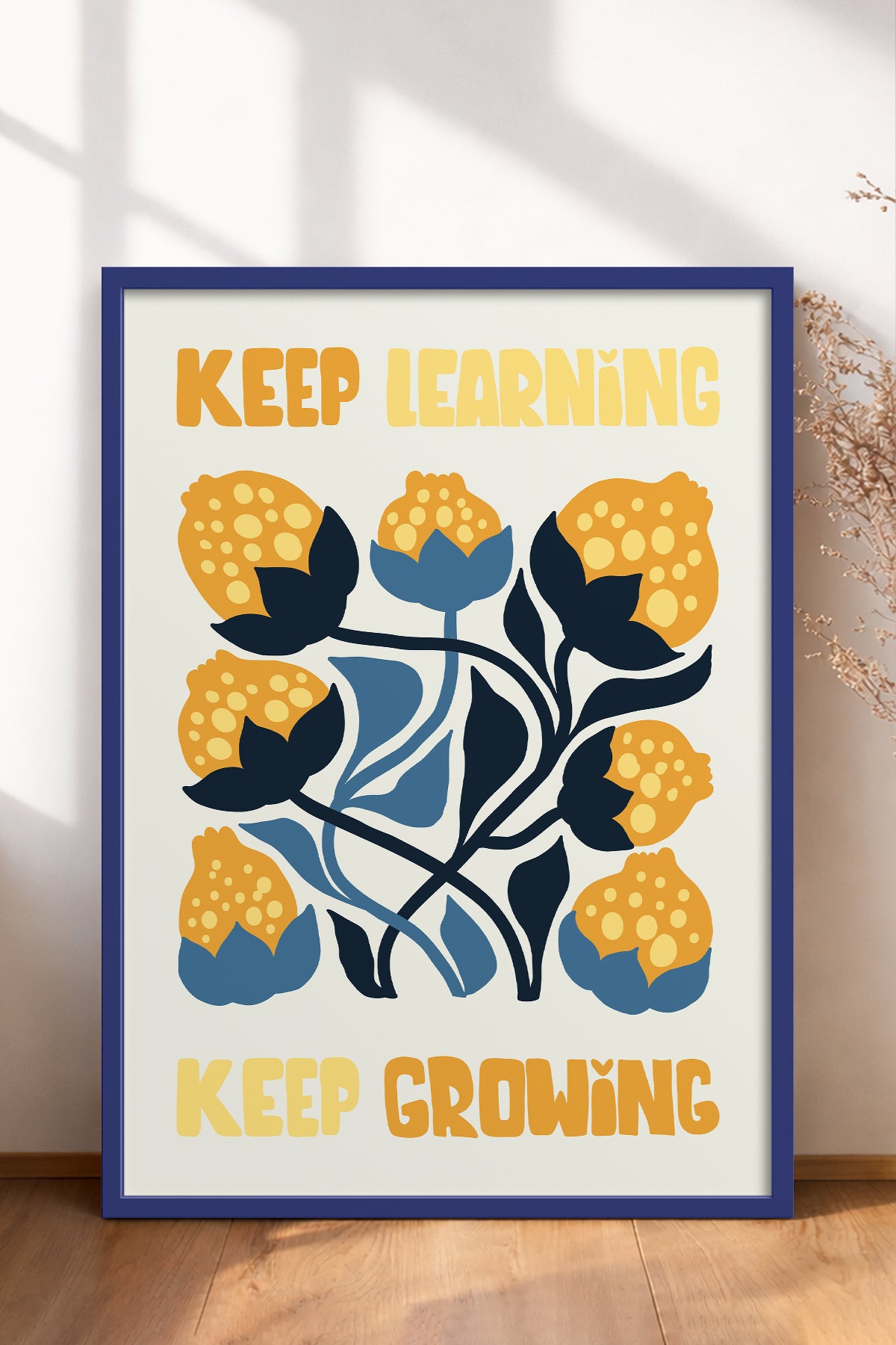 HOMEPACK Ahşap Çerçeveli Tablo Çerçeveli Poster Sanatsal Modern Duvar Dekoru FLOWER-115