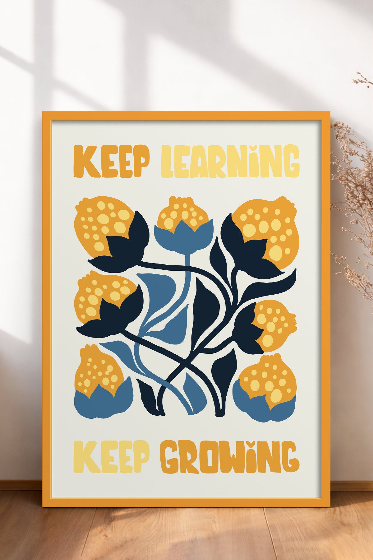 HOMEPACK Ahşap Çerçeveli Tablo Çerçeveli Poster Sanatsal Modern Duvar Dekoru FLOWER-115