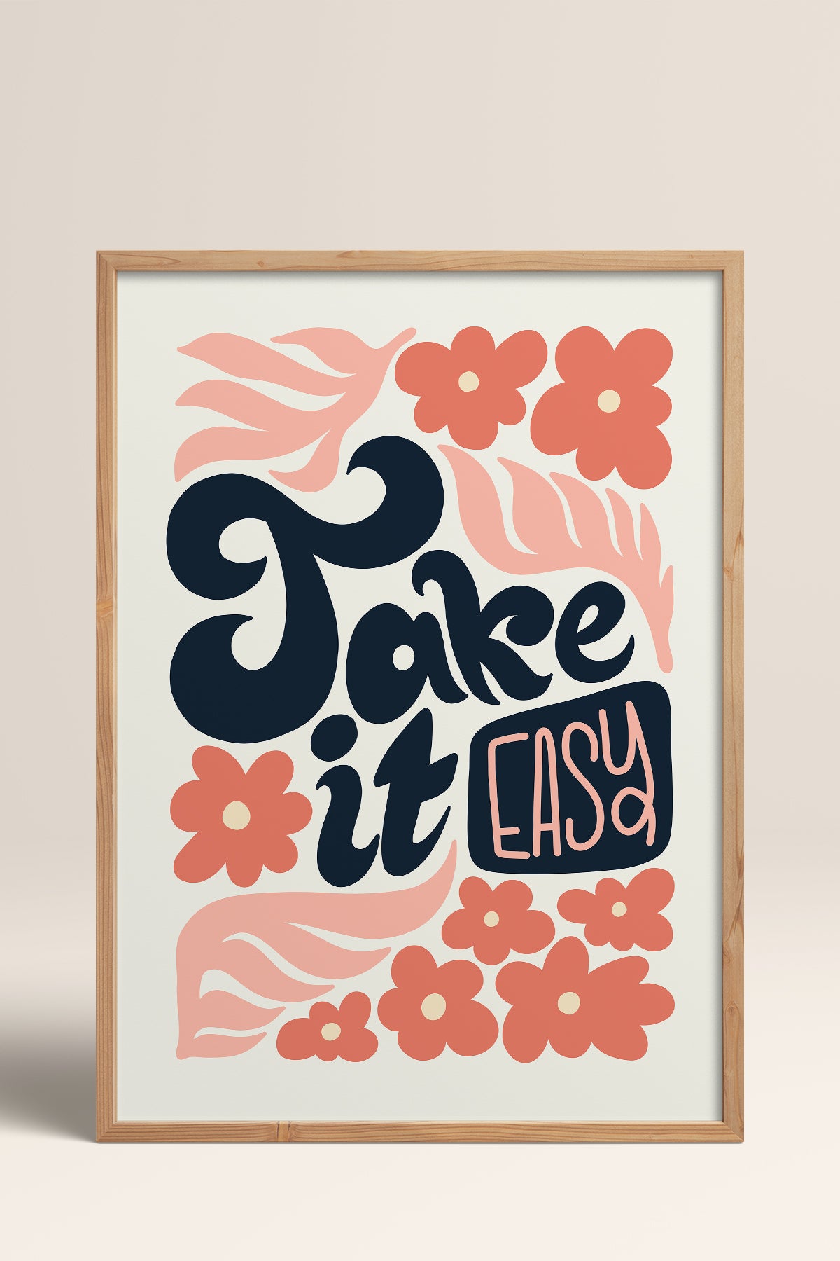 HOMEPACK Ahşap Çerçeveli Tablo Çerçeveli Poster Sanatsal Modern Duvar Dekoru FLOWER-116