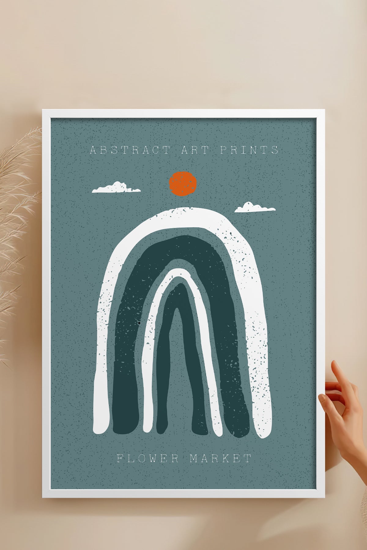 HOMEPACK Ahşap Çerçeveli Tablo Çerçeveli Poster Sanatsal Modern Duvar Dekoru FLOWER-12
