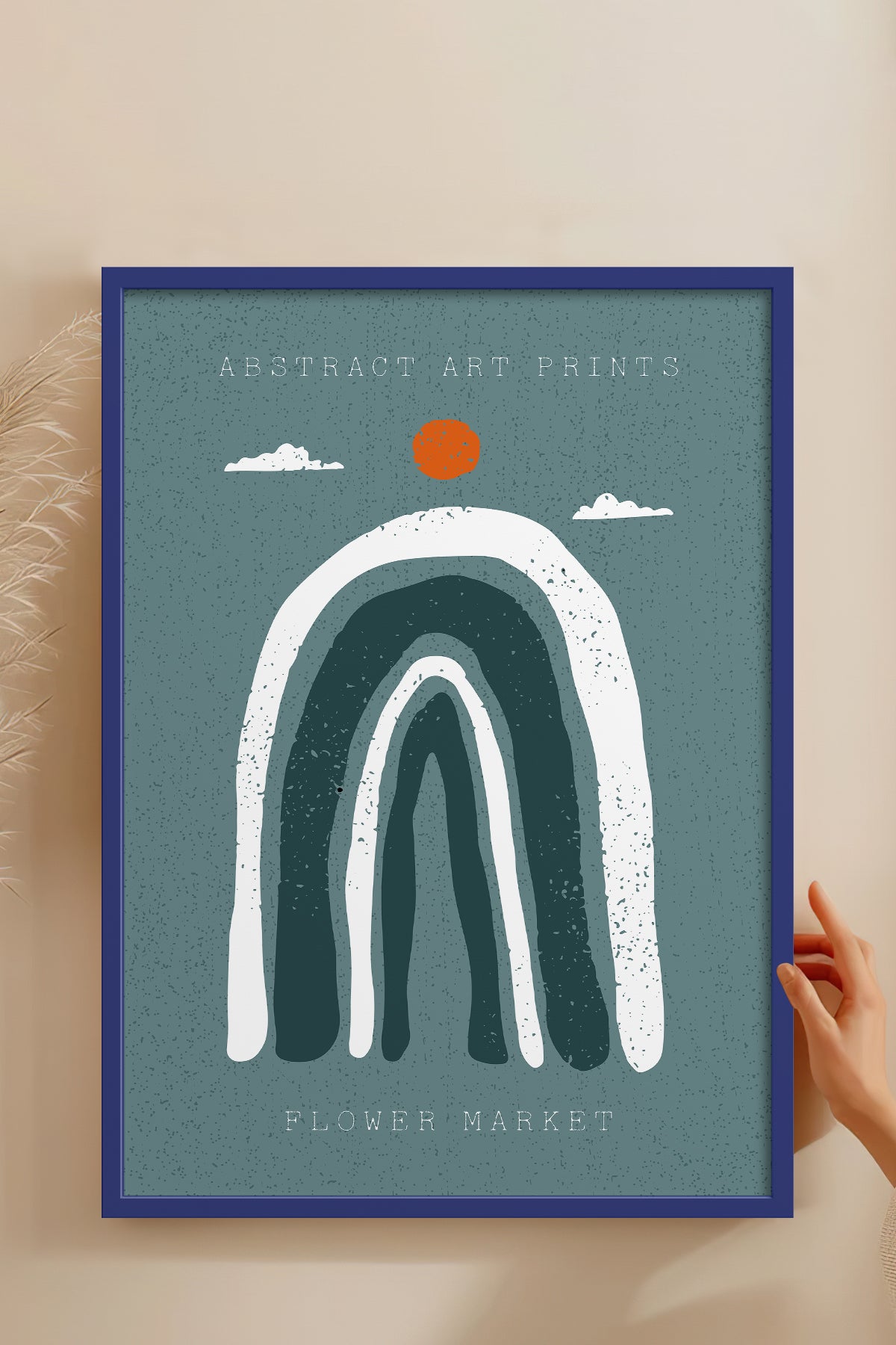 HOMEPACK Ahşap Çerçeveli Tablo Çerçeveli Poster Sanatsal Modern Duvar Dekoru FLOWER-12