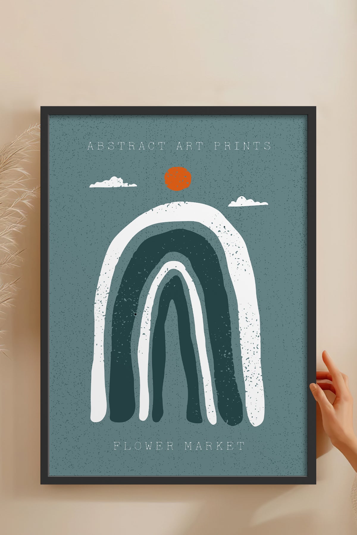 HOMEPACK Ahşap Çerçeveli Tablo Çerçeveli Poster Sanatsal Modern Duvar Dekoru FLOWER-12