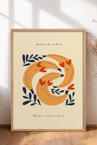 HOMEPACK Ahşap Çerçeveli Tablo Çerçeveli Poster Sanatsal Modern Duvar Dekoru FLOWER-121