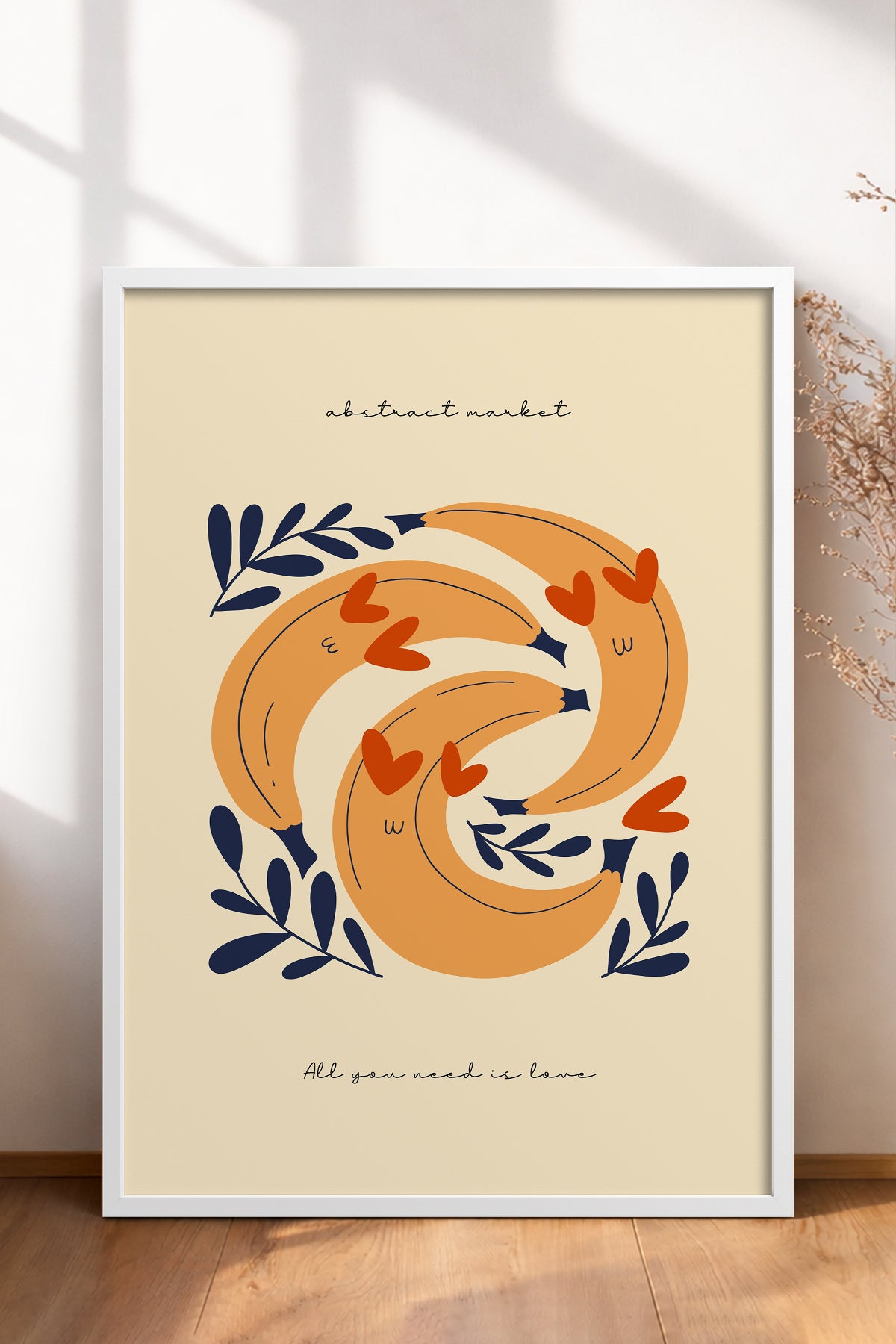 HOMEPACK Ahşap Çerçeveli Tablo Çerçeveli Poster Sanatsal Modern Duvar Dekoru FLOWER-121