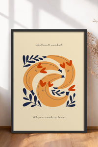 HOMEPACK Ahşap Çerçeveli Tablo Çerçeveli Poster Sanatsal Modern Duvar Dekoru FLOWER-121