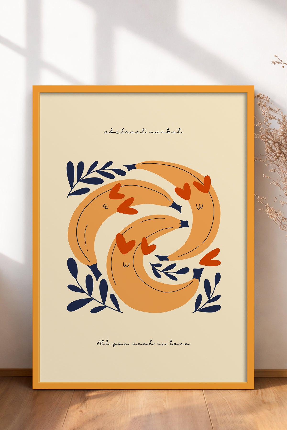 HOMEPACK Ahşap Çerçeveli Tablo Çerçeveli Poster Sanatsal Modern Duvar Dekoru FLOWER-121
