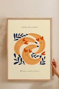 HOMEPACK Ahşap Çerçeveli Tablo Çerçeveli Poster Sanatsal Modern Duvar Dekoru FLOWER-121