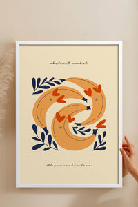 HOMEPACK Ahşap Çerçeveli Tablo Çerçeveli Poster Sanatsal Modern Duvar Dekoru FLOWER-121