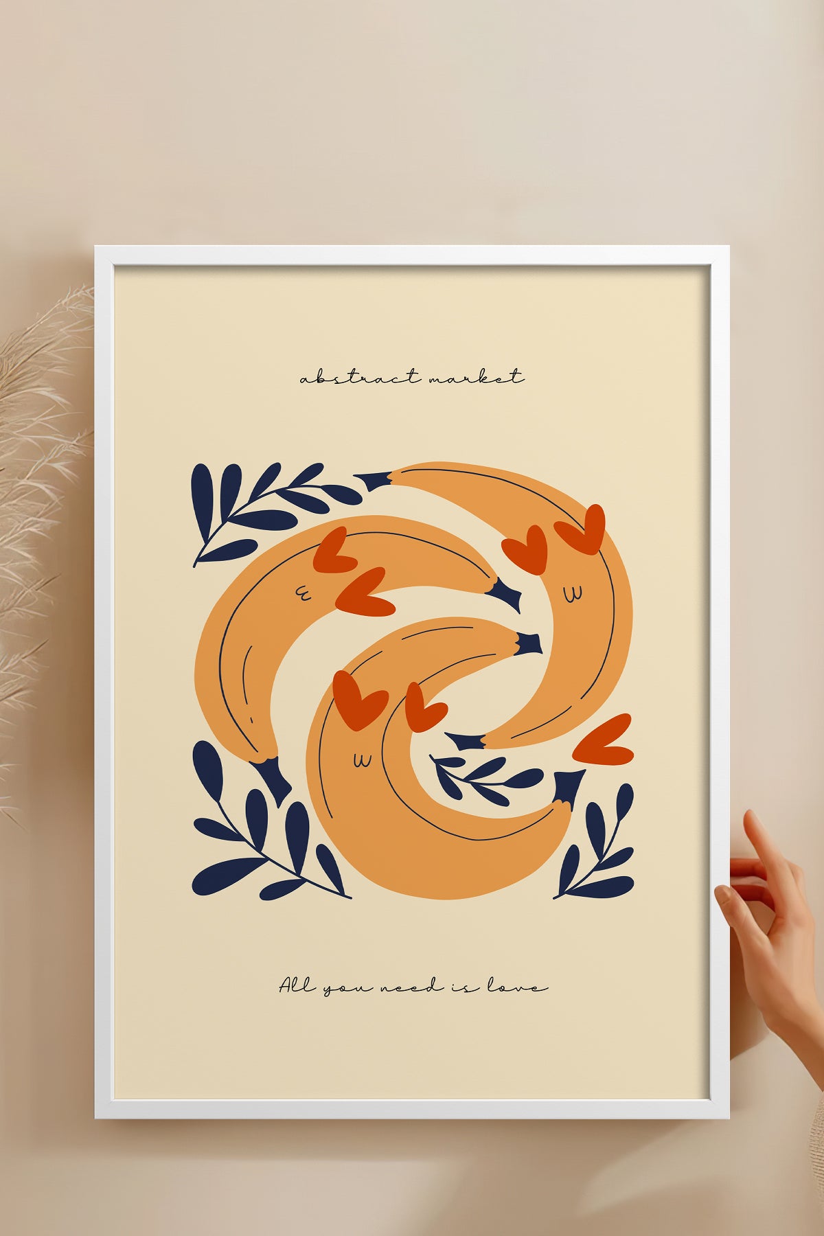 HOMEPACK Ahşap Çerçeveli Tablo Çerçeveli Poster Sanatsal Modern Duvar Dekoru FLOWER-121
