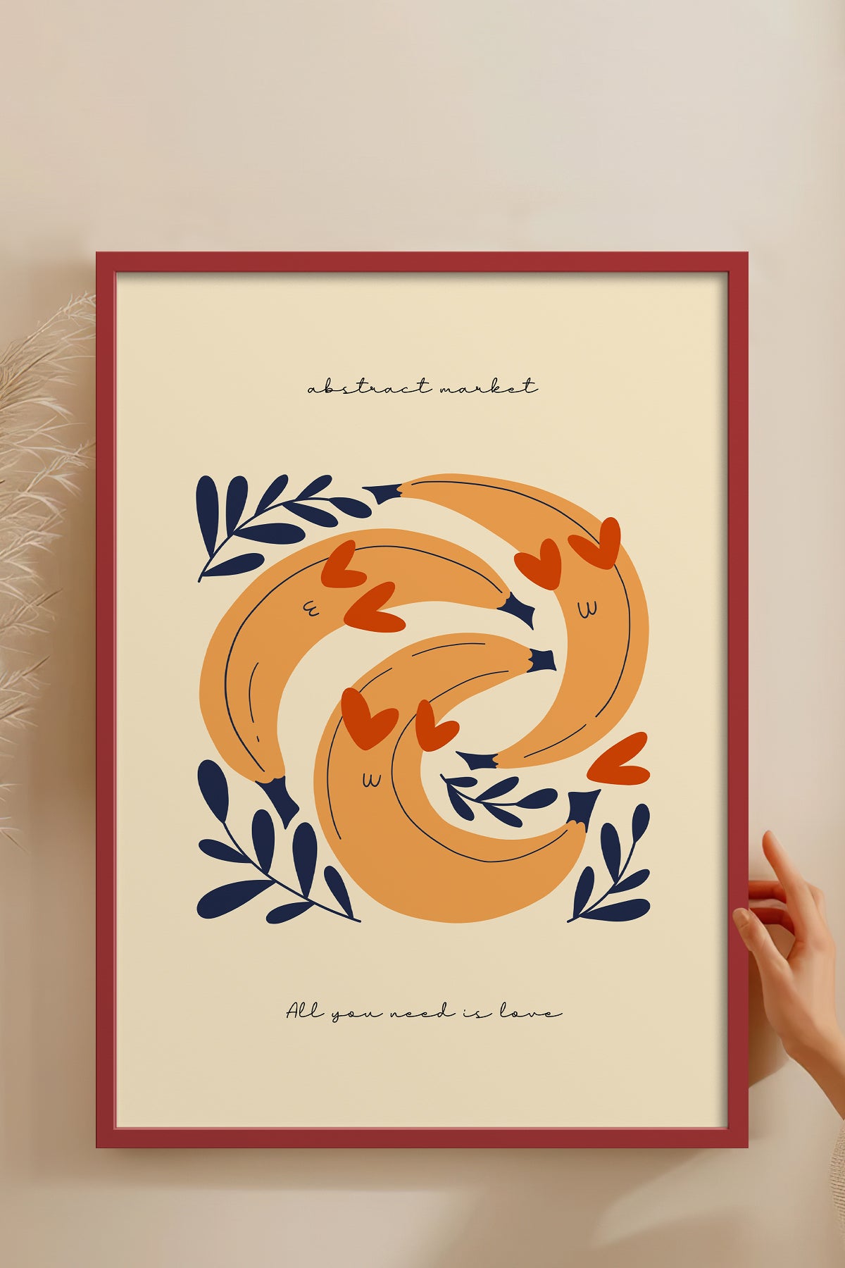 HOMEPACK Ahşap Çerçeveli Tablo Çerçeveli Poster Sanatsal Modern Duvar Dekoru FLOWER-121