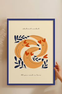 HOMEPACK Ahşap Çerçeveli Tablo Çerçeveli Poster Sanatsal Modern Duvar Dekoru FLOWER-121