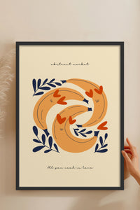 HOMEPACK Ahşap Çerçeveli Tablo Çerçeveli Poster Sanatsal Modern Duvar Dekoru FLOWER-121
