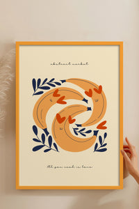 HOMEPACK Ahşap Çerçeveli Tablo Çerçeveli Poster Sanatsal Modern Duvar Dekoru FLOWER-121