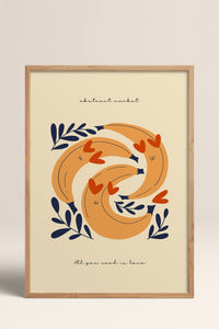 HOMEPACK Ahşap Çerçeveli Tablo Çerçeveli Poster Sanatsal Modern Duvar Dekoru FLOWER-121