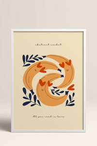 HOMEPACK Ahşap Çerçeveli Tablo Çerçeveli Poster Sanatsal Modern Duvar Dekoru FLOWER-121