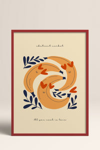 HOMEPACK Ahşap Çerçeveli Tablo Çerçeveli Poster Sanatsal Modern Duvar Dekoru FLOWER-121