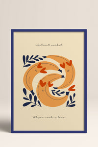 HOMEPACK Ahşap Çerçeveli Tablo Çerçeveli Poster Sanatsal Modern Duvar Dekoru FLOWER-121
