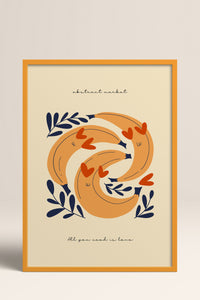 HOMEPACK Ahşap Çerçeveli Tablo Çerçeveli Poster Sanatsal Modern Duvar Dekoru FLOWER-121