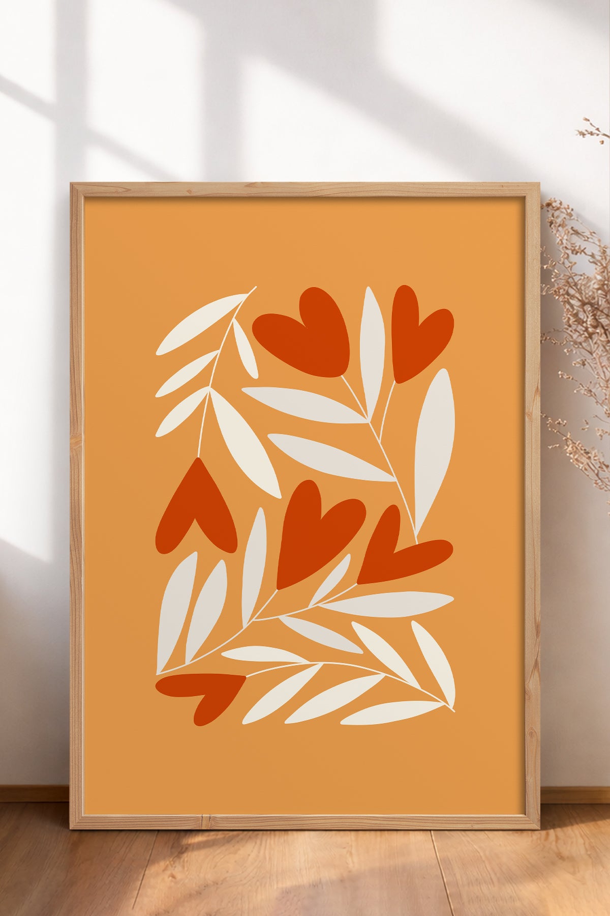 HOMEPACK Ahşap Çerçeveli Tablo Çerçeveli Poster Sanatsal Modern Duvar Dekoru FLOWER-123