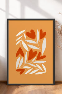 HOMEPACK Ahşap Çerçeveli Tablo Çerçeveli Poster Sanatsal Modern Duvar Dekoru FLOWER-123