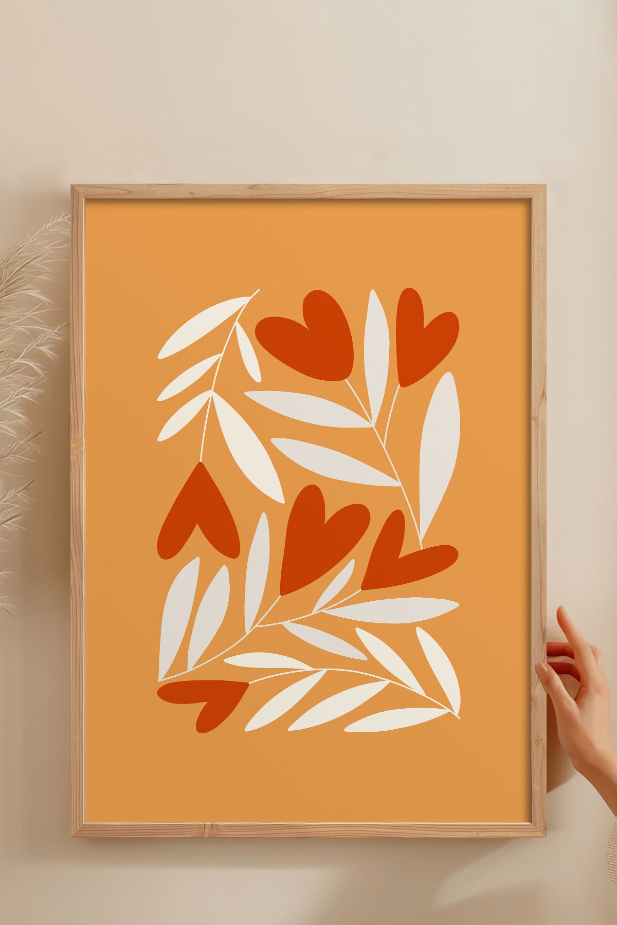 HOMEPACK Ahşap Çerçeveli Tablo Çerçeveli Poster Sanatsal Modern Duvar Dekoru FLOWER-123