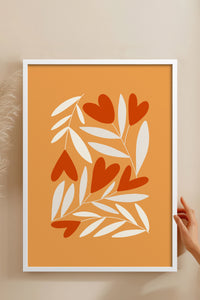 HOMEPACK Ahşap Çerçeveli Tablo Çerçeveli Poster Sanatsal Modern Duvar Dekoru FLOWER-123