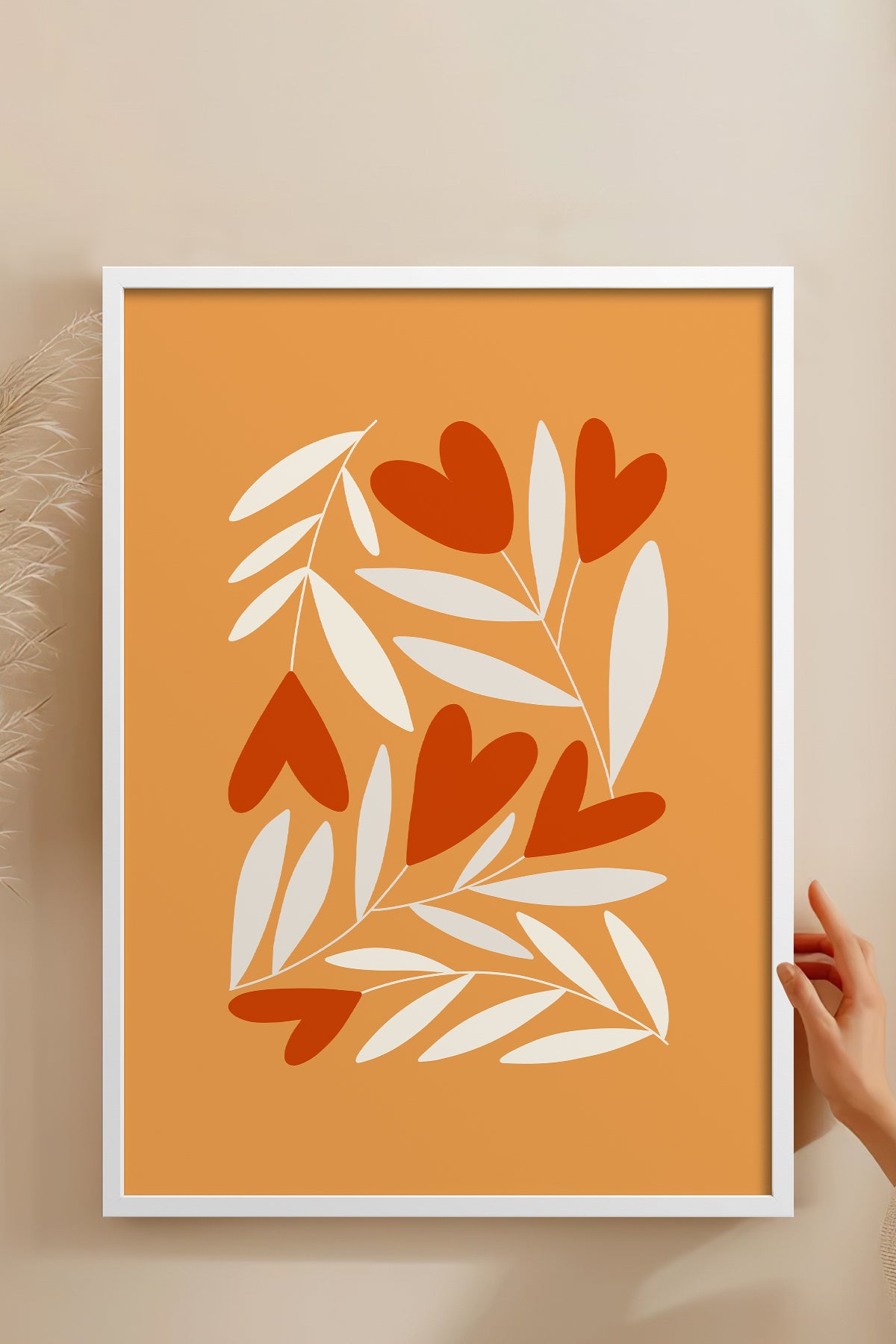 HOMEPACK Ahşap Çerçeveli Tablo Çerçeveli Poster Sanatsal Modern Duvar Dekoru FLOWER-123