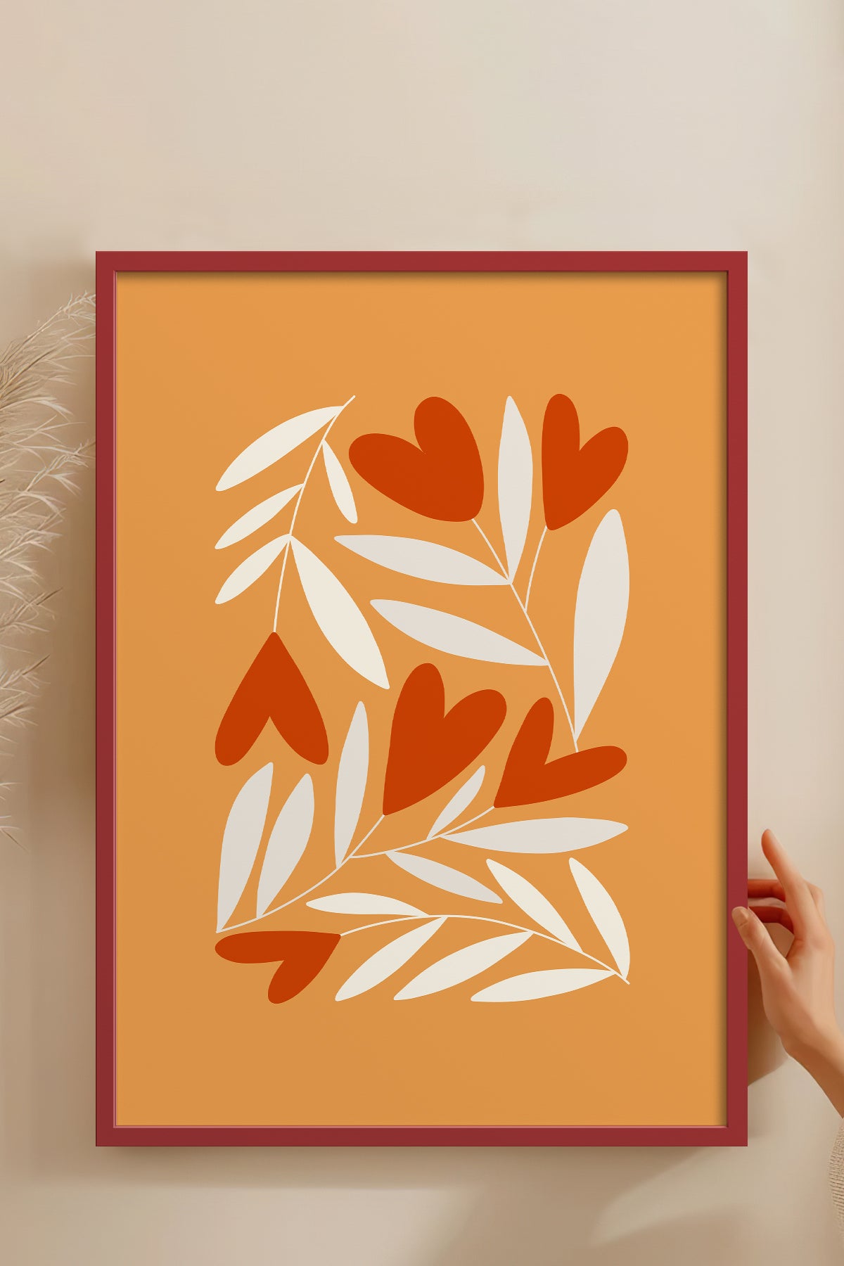HOMEPACK Ahşap Çerçeveli Tablo Çerçeveli Poster Sanatsal Modern Duvar Dekoru FLOWER-123