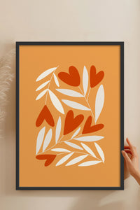 HOMEPACK Ahşap Çerçeveli Tablo Çerçeveli Poster Sanatsal Modern Duvar Dekoru FLOWER-123