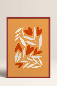 HOMEPACK Ahşap Çerçeveli Tablo Çerçeveli Poster Sanatsal Modern Duvar Dekoru FLOWER-123