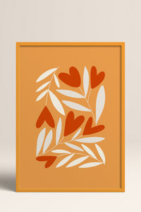 HOMEPACK Ahşap Çerçeveli Tablo Çerçeveli Poster Sanatsal Modern Duvar Dekoru FLOWER-123