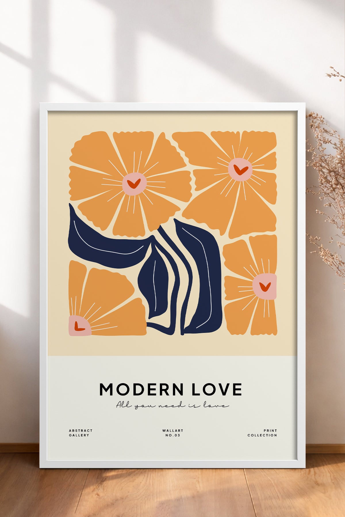 HOMEPACK Ahşap Çerçeveli Tablo Çerçeveli Poster Sanatsal Modern Duvar Dekoru FLOWER-127