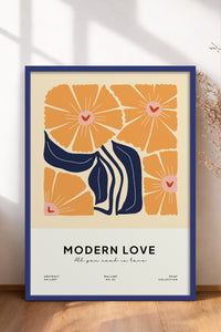 HOMEPACK Ahşap Çerçeveli Tablo Çerçeveli Poster Sanatsal Modern Duvar Dekoru FLOWER-127