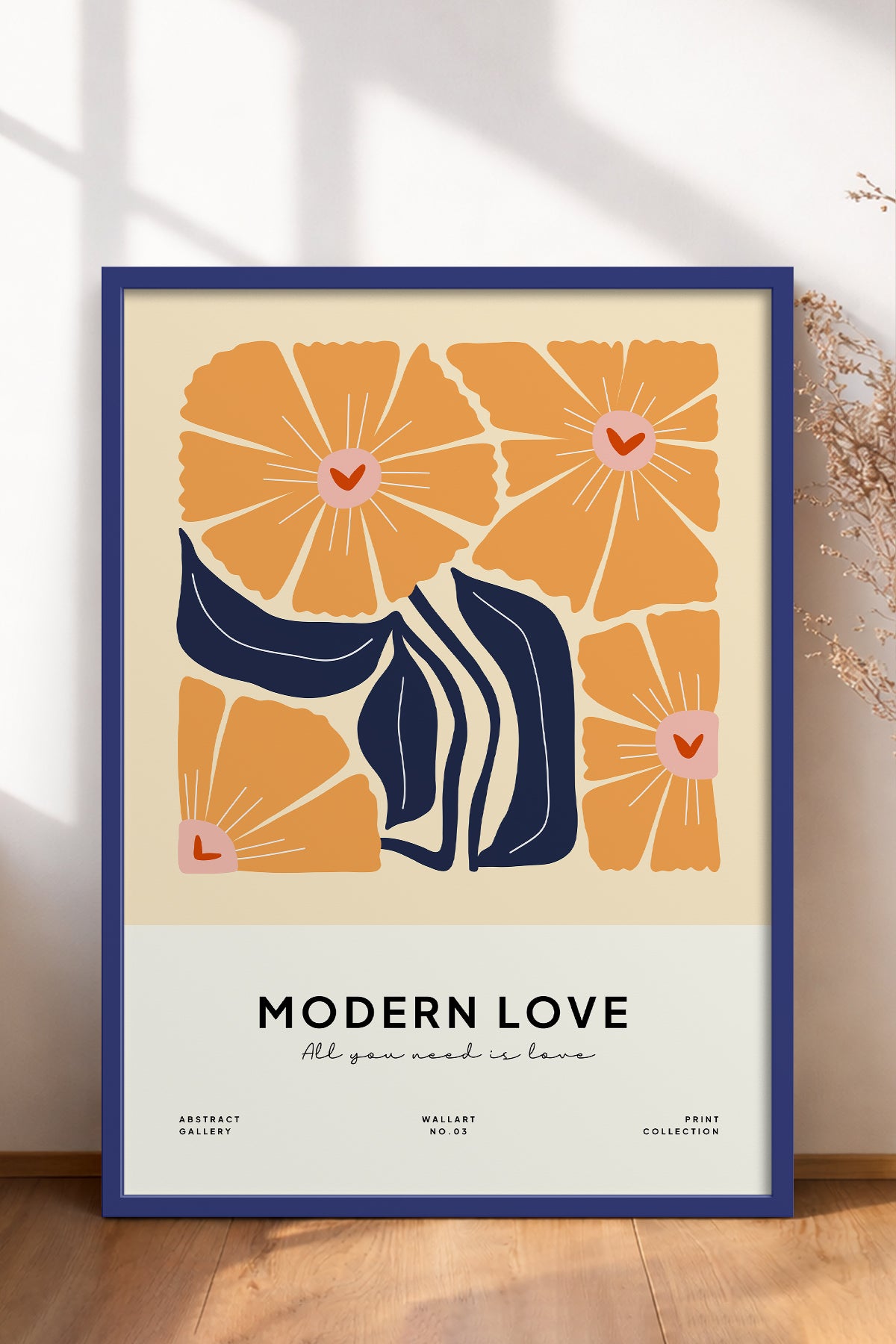 HOMEPACK Ahşap Çerçeveli Tablo Çerçeveli Poster Sanatsal Modern Duvar Dekoru FLOWER-127