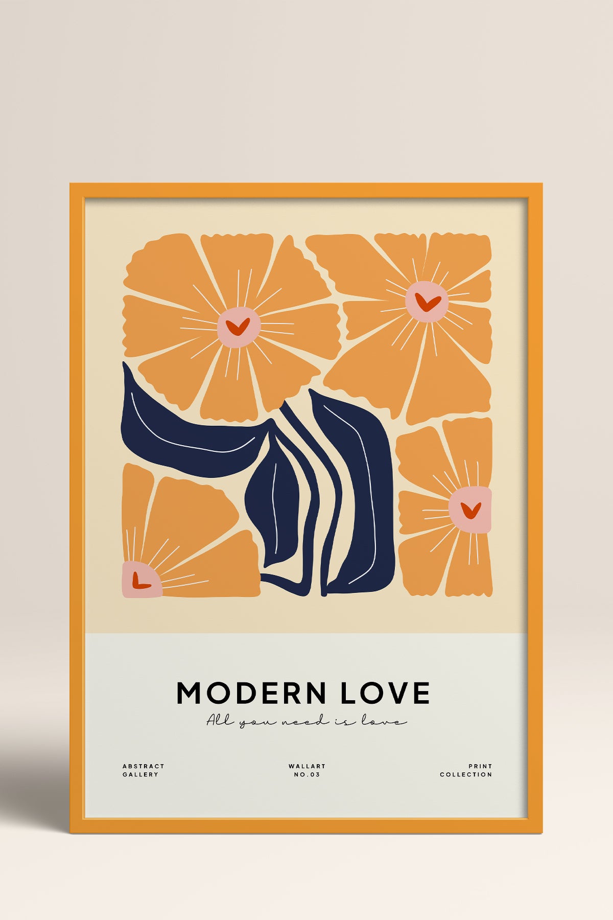 HOMEPACK Ahşap Çerçeveli Tablo Çerçeveli Poster Sanatsal Modern Duvar Dekoru FLOWER-127