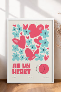 HOMEPACK Ahşap Çerçeveli Tablo Çerçeveli Poster Sanatsal Modern Duvar Dekoru FLOWER-129