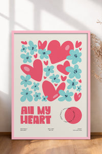 HOMEPACK Ahşap Çerçeveli Tablo Çerçeveli Poster Sanatsal Modern Duvar Dekoru FLOWER-129