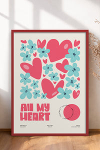 HOMEPACK Ahşap Çerçeveli Tablo Çerçeveli Poster Sanatsal Modern Duvar Dekoru FLOWER-129