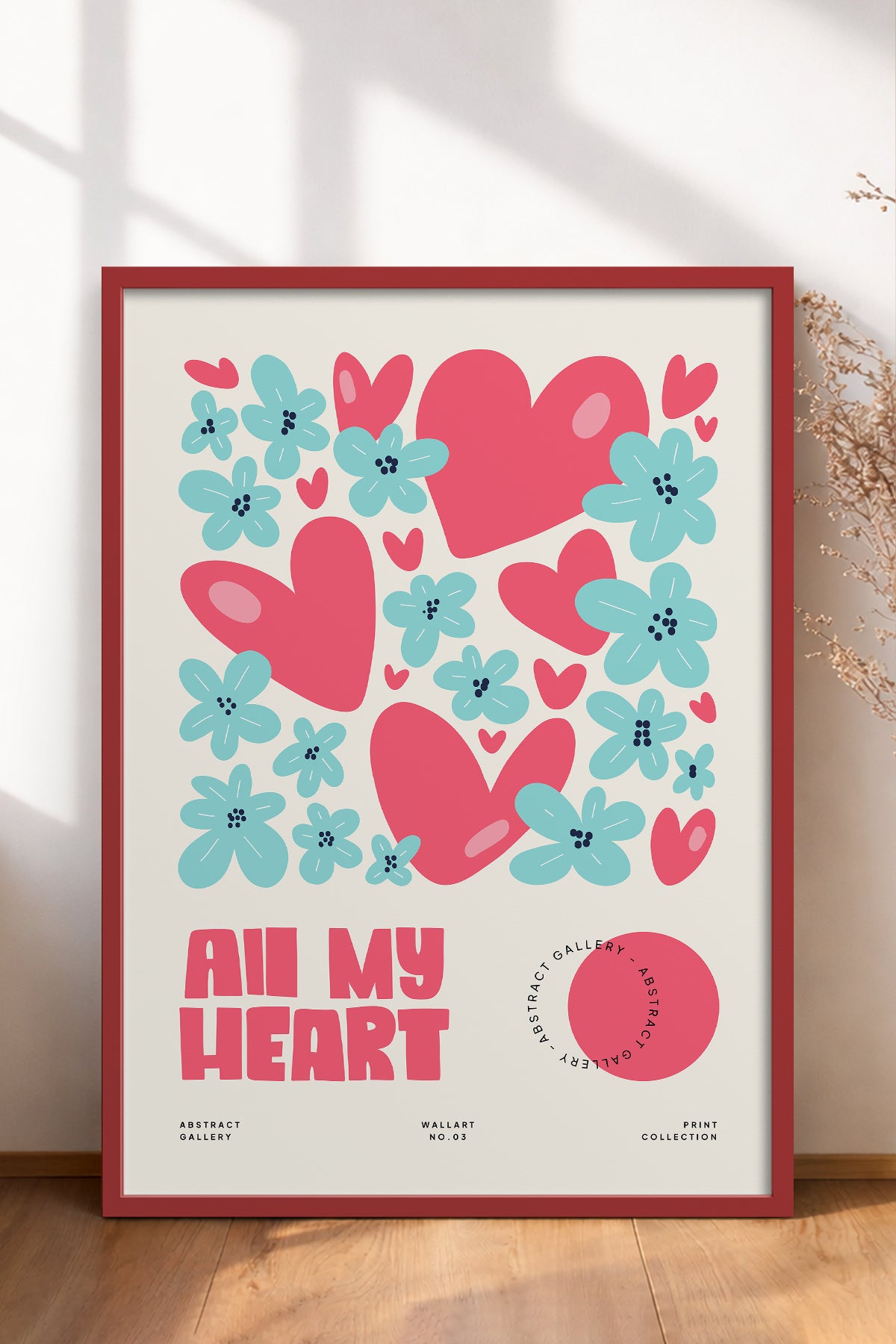 HOMEPACK Ahşap Çerçeveli Tablo Çerçeveli Poster Sanatsal Modern Duvar Dekoru FLOWER-129
