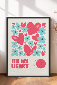 HOMEPACK Ahşap Çerçeveli Tablo Çerçeveli Poster Sanatsal Modern Duvar Dekoru FLOWER-129