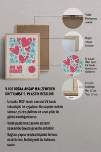 HOMEPACK Ahşap Çerçeveli Tablo Çerçeveli Poster Sanatsal Modern Duvar Dekoru FLOWER-129