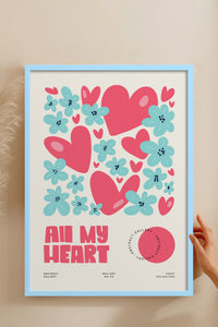 HOMEPACK Ahşap Çerçeveli Tablo Çerçeveli Poster Sanatsal Modern Duvar Dekoru FLOWER-129