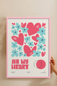 HOMEPACK Ahşap Çerçeveli Tablo Çerçeveli Poster Sanatsal Modern Duvar Dekoru FLOWER-129