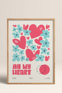 HOMEPACK Ahşap Çerçeveli Tablo Çerçeveli Poster Sanatsal Modern Duvar Dekoru FLOWER-129