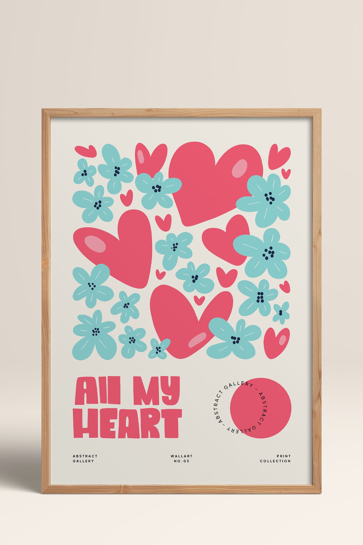 HOMEPACK Ahşap Çerçeveli Tablo Çerçeveli Poster Sanatsal Modern Duvar Dekoru FLOWER-129