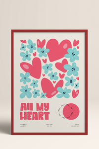 HOMEPACK Ahşap Çerçeveli Tablo Çerçeveli Poster Sanatsal Modern Duvar Dekoru FLOWER-129